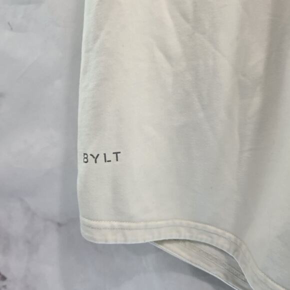 Bylt T Shirt Mens XXL Cream White Short Sleeve Drop Cut SS Bylt Blend Longline - Picture 8 of 10
